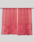 Patchwork Jamdani Cotton Handloom Curtain- Red - Single Piece - 4X3 Feet