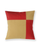 Patch work Plain Weave Cotton Handloom Cushion - Red & Yellow - 16X16 inches - Single Piece