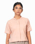 Collared Top with High & Low Hem - Natural Dyed Pink