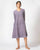 Handloom Cotton Dress with Pleats - Violet