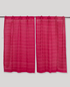 Ikat Cotton Handloom Curtain - Pink - Single Piece - 6X3 Feet