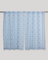 5 Square Buta Cotton Handloom Curtain- Blue - Single Piece - 4X3 Feet
