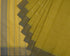 Fish and Water Stripe Jamdani Cotton Handspun & Handloom Saree - Yellow Green