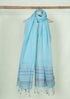 Golusu Ballakammi Cotton Zari Handloom Dupatta - Blue