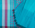 SumanZari Buta Cotton Handloom Saree - Turquoise & Pink