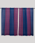 Turned Weft Cotton Handloom Curtain- Blue & Pink - Single Piece - 7.5X3 Feet