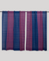 Turned Weft Cotton Handloom Curtain- Blue & Pink - Single Piece - 4X3 Feet