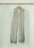 Dot Bud Jamdani Natural Dyed Patnulu Cotton Handloom Stole - Green