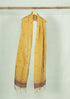 Wheel Jamdani Natural Dyed Patnulu Cotton Zari Handloom Stole - Yellow