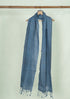 Celebration Jamdani Natural Dyed Cotton Zari Handloom Stole - Blue