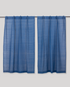Turned Weft Plain Weave Cotton Handloom Curtain - Blue - Single Piece - 6X3 Feet