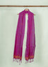 Aku Remma Jamdani Natural Dyed Patnulu Cotton Handloom Stole - Pink