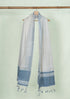 Kuppadam Natural Dyed Patnulu Stole - Blue & White