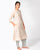 Handloom Cotton Kurta with Panels - Cream