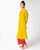 Handloom Cotton Kurta with Panels - Yellow