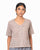 Overlapped Front Cotton Handloom Top - Kora with Brown Checks