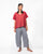 Kaftan Cotton Handloom Top - Alzerian red