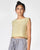 Handspun and Handloom Cotton made Crop Top with Side Buttons - Natural Dyed Yellow