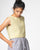 Handspun and Handloom Cotton made Crop Top with Side Buttons - Natural Dyed Yellow