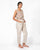 Tapered Cotton Handloom Pants - Kora with Stripes