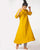 Handloom Cotton Flared Kurta - Yellow