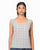 Sleeveless Cotton Handloom Top - Grey Ikkat stripes