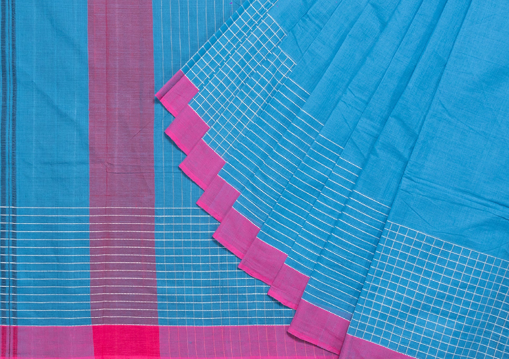 MACS Dobby Cotton Handloom Saree Blue macs-dobby-cotton-handloom-saree-blue