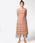 Boat Neck Sleeveless Kurta - Multicolour