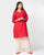 Handloom Cotton Basic Kurta with Buta - Red