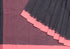 Zigzag Kuppadam Cotton and Handspun Handloom Saree- Dark Grey, Pink