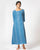 Handloom Cotton Flared Dress - Blue