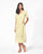 Cotton Handloom Dress with Front Tucks - Pastel Yellow