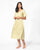 Cotton Handloom Dress with Front Tucks - Pastel Yellow