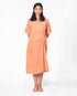 Dress with Front Tuck - Orange