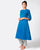 Handloom Cotton Jamdani Buta Kurta with Panels - Blue